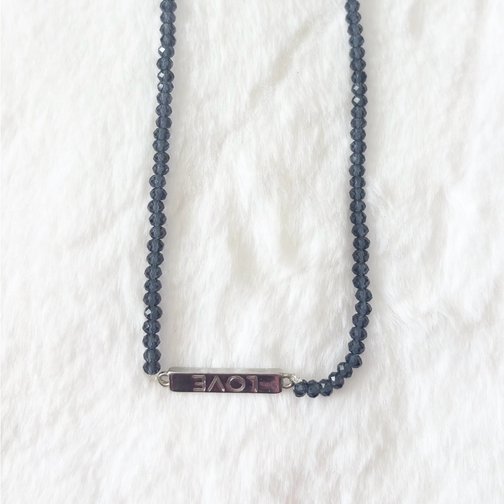 5/$15 🩷 MUST BUNDLE Marlyn Schiff Beaded Necklace with “Love Rules” Pendant
